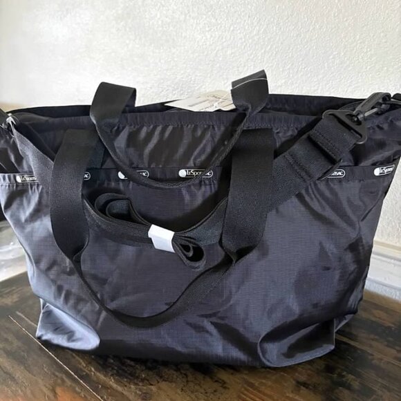 Lesportsac Handbags - Lesportsac Zip Tote With Shoulder strap Black-NWT